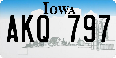 IA license plate AKQ797