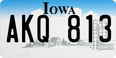 IA license plate AKQ813