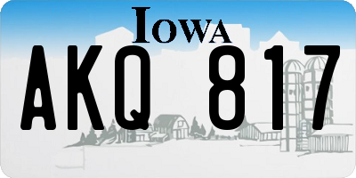 IA license plate AKQ817