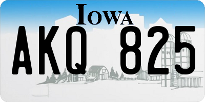 IA license plate AKQ825