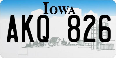 IA license plate AKQ826