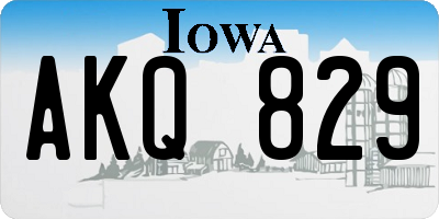 IA license plate AKQ829
