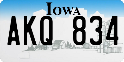IA license plate AKQ834