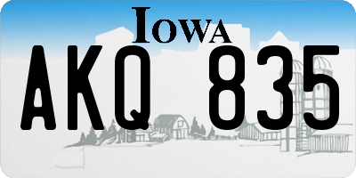 IA license plate AKQ835