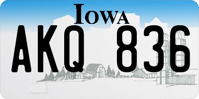 IA license plate AKQ836
