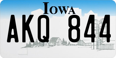 IA license plate AKQ844