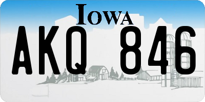 IA license plate AKQ846