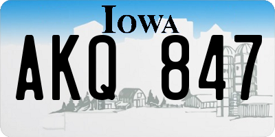 IA license plate AKQ847