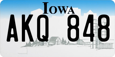IA license plate AKQ848