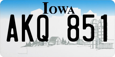 IA license plate AKQ851