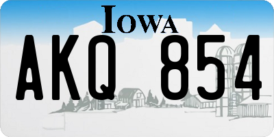 IA license plate AKQ854