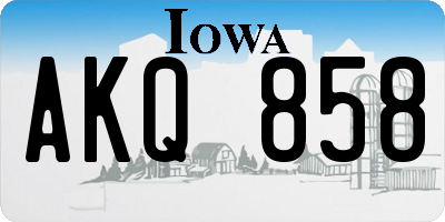 IA license plate AKQ858