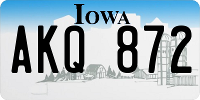 IA license plate AKQ872