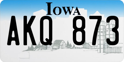 IA license plate AKQ873