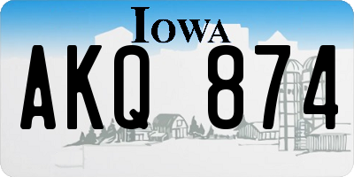 IA license plate AKQ874