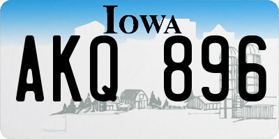 IA license plate AKQ896