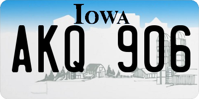 IA license plate AKQ906