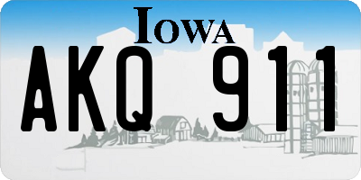 IA license plate AKQ911