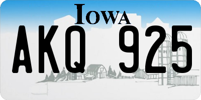 IA license plate AKQ925