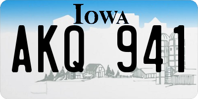 IA license plate AKQ941