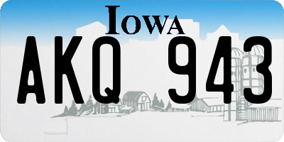 IA license plate AKQ943