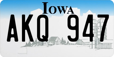 IA license plate AKQ947
