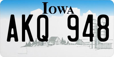 IA license plate AKQ948