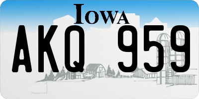 IA license plate AKQ959