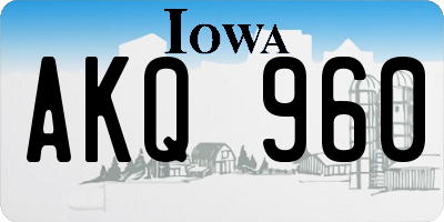 IA license plate AKQ960