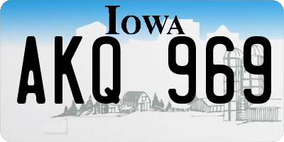 IA license plate AKQ969