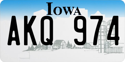 IA license plate AKQ974