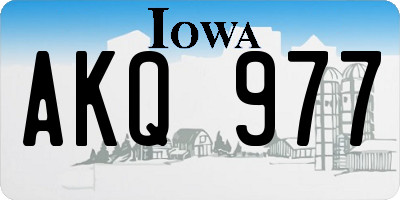 IA license plate AKQ977