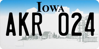 IA license plate AKR024