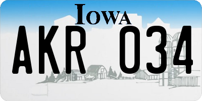 IA license plate AKR034