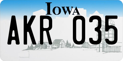 IA license plate AKR035