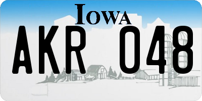 IA license plate AKR048