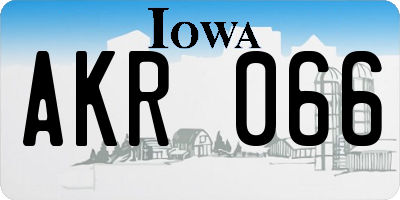 IA license plate AKR066