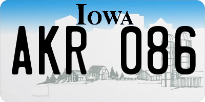 IA license plate AKR086