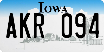 IA license plate AKR094