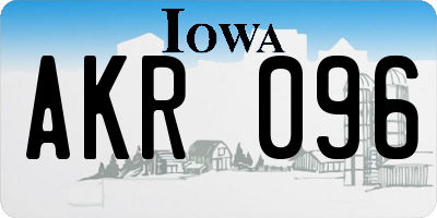 IA license plate AKR096
