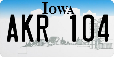 IA license plate AKR104