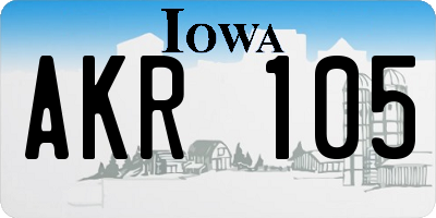 IA license plate AKR105