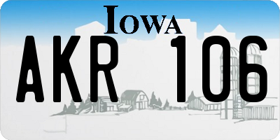 IA license plate AKR106