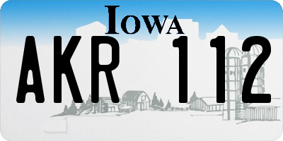 IA license plate AKR112
