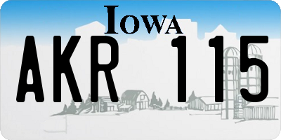 IA license plate AKR115