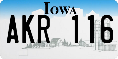 IA license plate AKR116