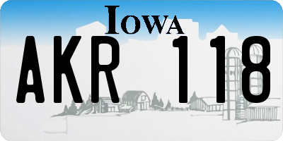 IA license plate AKR118