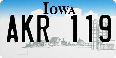 IA license plate AKR119