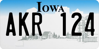 IA license plate AKR124