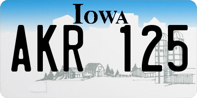 IA license plate AKR125